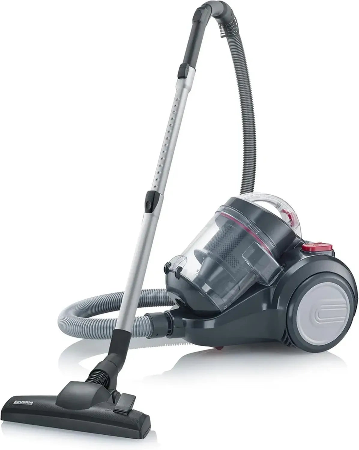 Aspirapolvere ciclonico senza sacco SEVERIN, 800W, 9m, 2,1L, nero-rosso