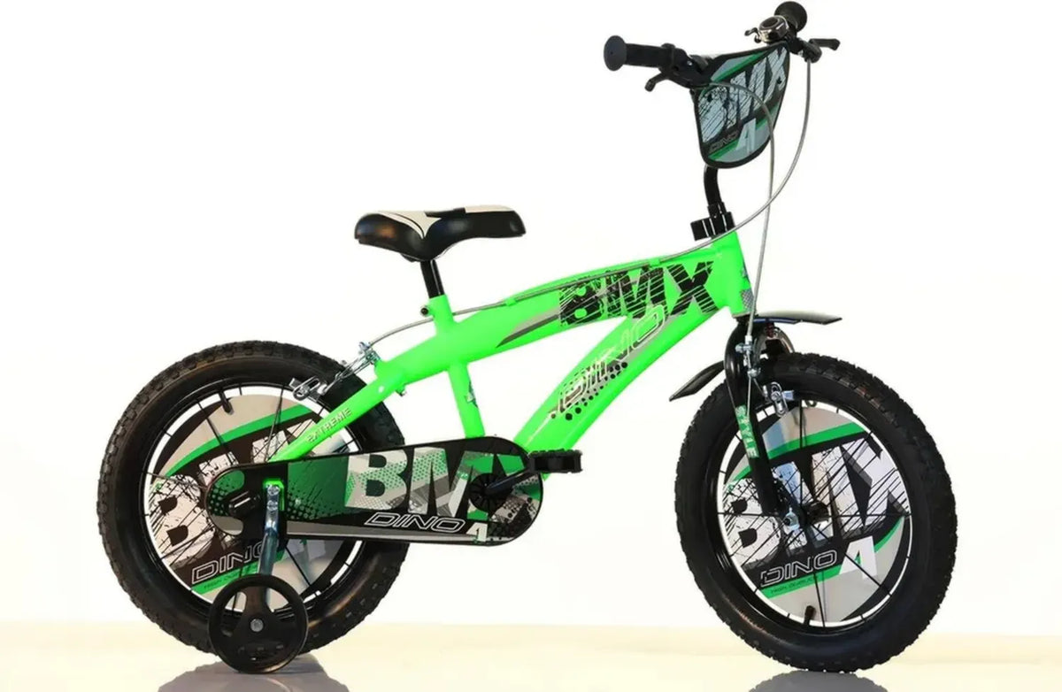 Bicicletta per Bambini Dino Bikes BMX Nero e Verde, Misure 12, 14, 16