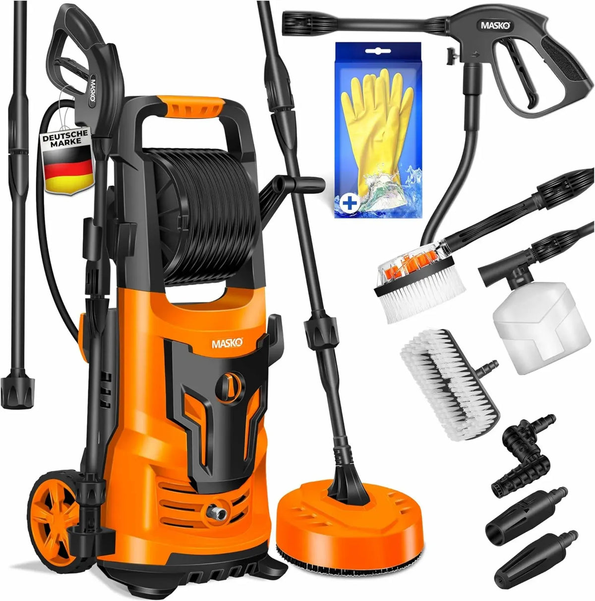 Idropulitrice ad Alta Pressione 2200W 165 Bar con Accessori e Pistola per Auto