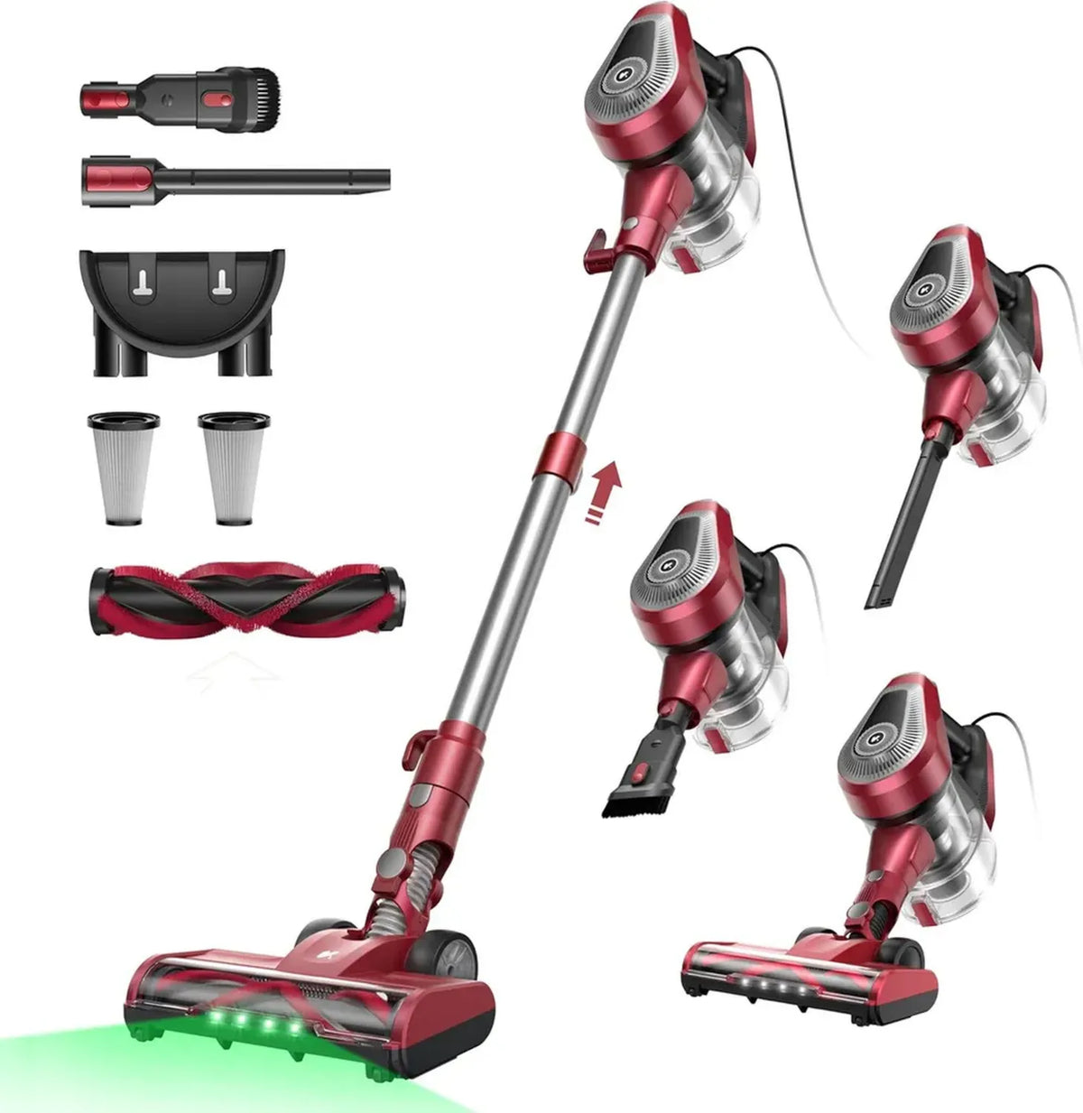 Aspirapolvere con Filo 70KPa Vexilar, 5 in 1 con Luci LED, Ultra-leggero e Portatile, Cavo 7m, Potente per Tappeti e Peli Animali