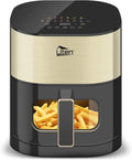 Friggitrice ad Aria 5,5 L con Finestra, Display a Colori, 14 Programmi, Avvio Programmabile, Doppia Resistenza e Filtro Olio