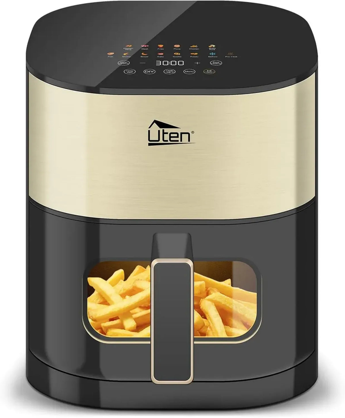 Friggitrice ad Aria 5,5 L con Finestra, Display a Colori, 14 Programmi, Avvio Programmabile, Doppia Resistenza e Filtro Olio