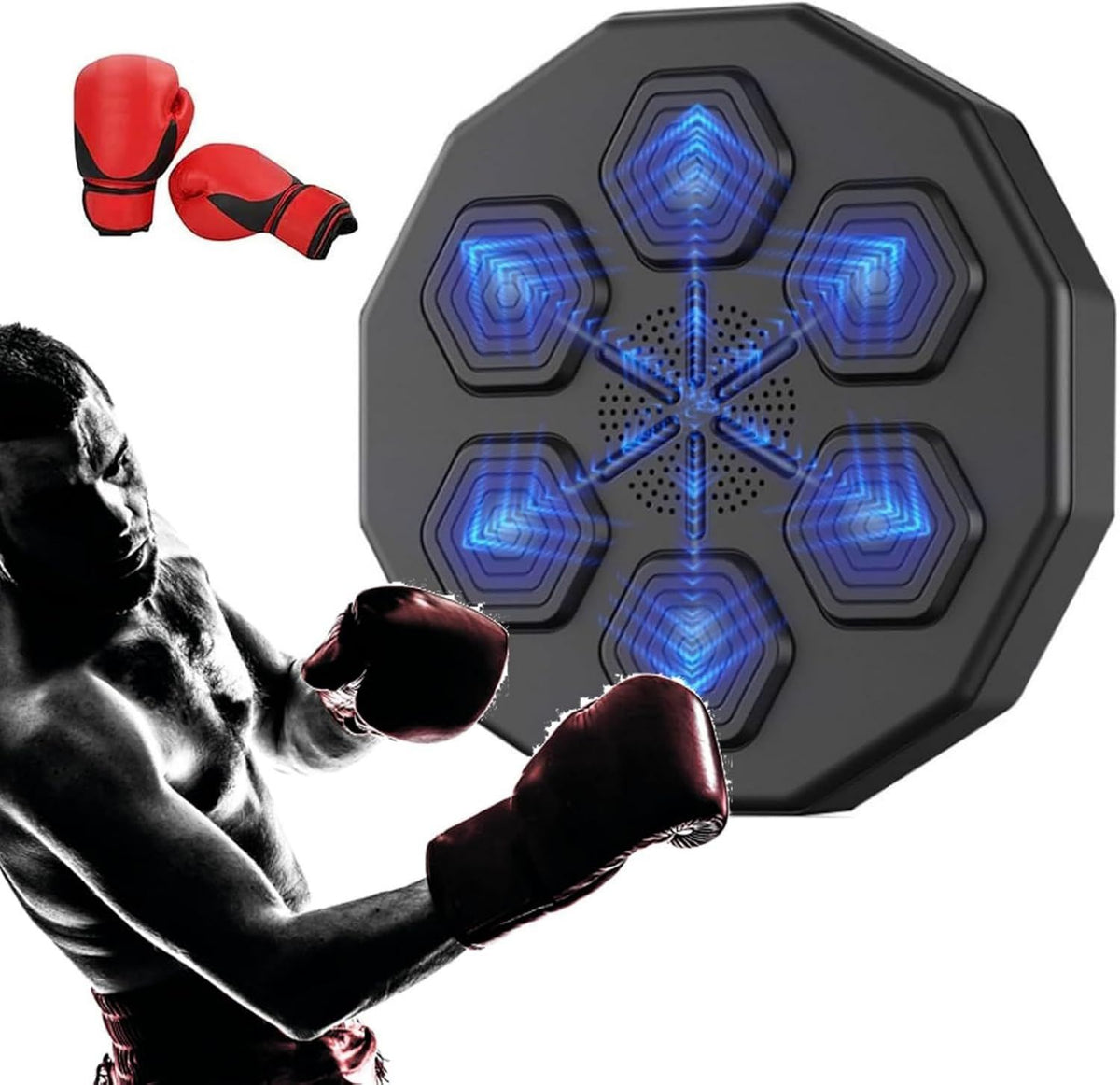 Macchina da boxe musicale: montaggio a parete, design portatile