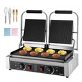 Griglia Elettrica VEVOR 3600W in Acciaio Inox per Panini con Doppia Piastra, 48x23 cm, Controllo Termico per Hamburger e Bistecche