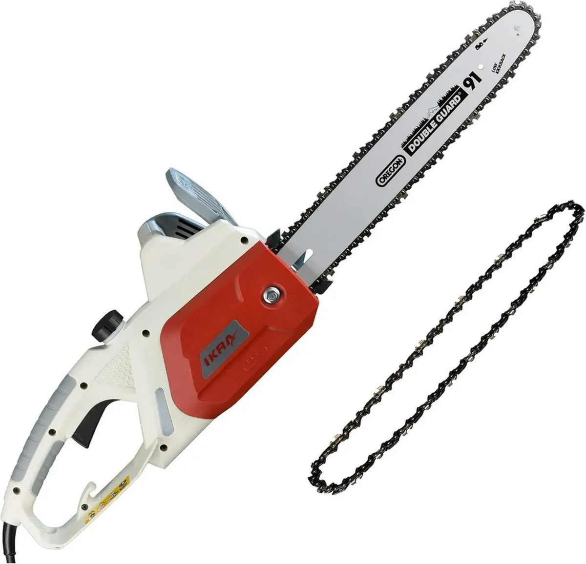 Motosega elettrica IKRA IECS 1835 con lama da 36 cm e potenza 1800 W, catena di ricambio inclusa