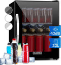 Frigorifero Portatile KLARSTEIN da 33L, Mini Bar con Vetro, Ripiani Regolabili, Perfetto per Ufficio e Camera, 0-10°C