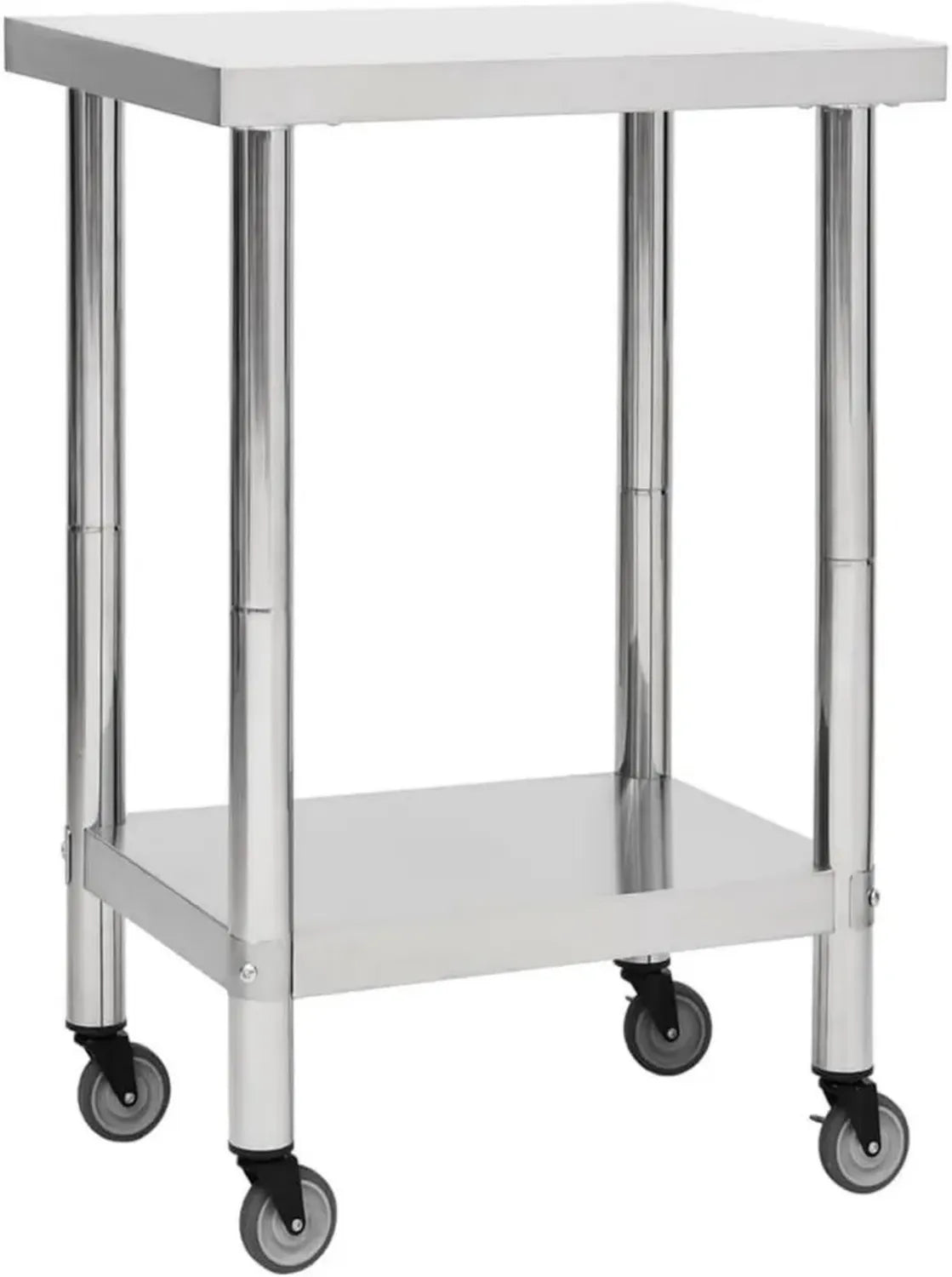 Carrello da Cucina in Acciaio Inox con Superficie di Lavoro 60x60x85 cm