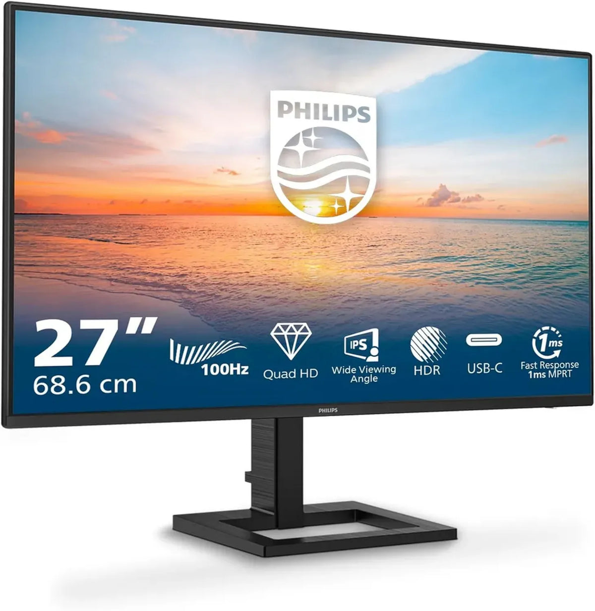 Monitor Philips 27' Quad HD con Altoparlanti e Supporto Regolabile
