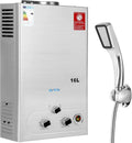 Scaldabagno GPL 16L 32KW, Bassa Pressione Compatta per Esterni e Camper