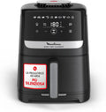 Friggitrice ad Aria Moulinex Easy Fry Silence da 5L, Potenza 1670W, per 6 Persone, 10 Programmi, Cestello Lavabile, Nera