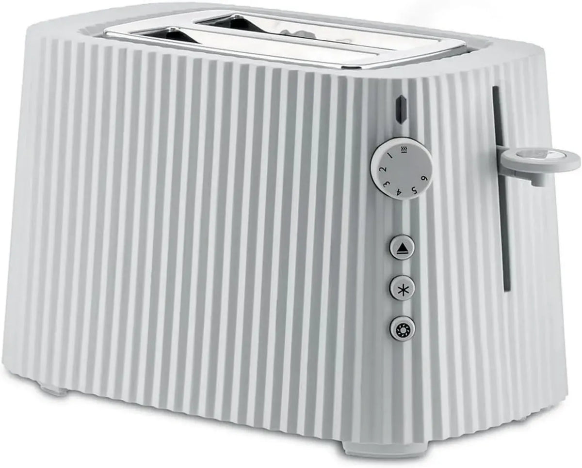 Tostapane Alessi Plissé 850W con Sei Livelli di Doratura in Resina Bianca